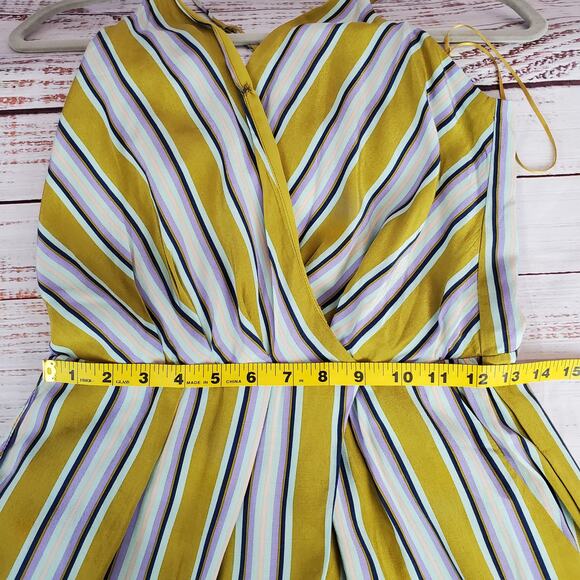 ASTR the Label V-Neck Wrap Top Jumpsuit S Moss Green Sleeveless Wrap Beach NWT - Picture 14 of 15